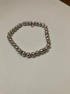 Designer Men's Gabriel & Co 925 Sterling Silver Beaded Bracelet 8"